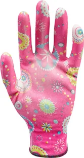 FLO Rękawice ogrodnicze kwiatki - ciemny róż 74133 74133 - Odzież robocza - miniaturka - grafika 3
