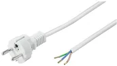 Kable - Wentronic przewód zasilający (wtyczka z zestykiem ochronnym na 3 luźne końce kabli) 1,5 m Biały 4040849513282 - miniaturka - grafika 1
