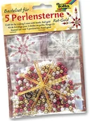 Zabawki kreatywne - Folia Gwiazdki (5 szt.) w kolorze złotym, czerwonym i białym z koralików - miniaturka - grafika 1