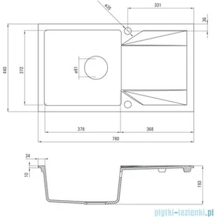 Deante EVORA zlewozmywak 1-komorowy z ociekaczem piaskowy ZQJ7113 - Zlewozmywaki - miniaturka - grafika 3