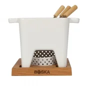 Zestawy do fondue - Boska BOSKA BIANCO L ZESTAW FONDUE 600 ML CERAMIKA + DREWNO DĘBOWE LENA BO-853544 - miniaturka - grafika 1
