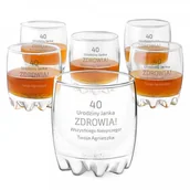 Szklanki - Murrano Szklanki grawerowane sylwana x6 z dedykacją dla niego na urodziny 6xSZS-023 - miniaturka - grafika 1
