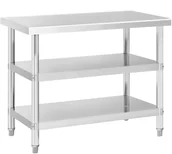 Stoły gastronomiczne - Royal Stół roboczy 100 x 60 x 5 cm 185 kg 2 półki Catering RCAT-100/60-PS3SH - miniaturka - grafika 1