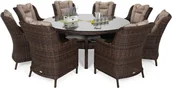 Meble ogrodowe - HOME &amp; GARDEN HOME & GARDEN Meble ogrodowe technorattanowe Bristol Round Elegant 180 cm Brown Mat / Brown Melange 8+1 507451 - miniaturka - grafika 1