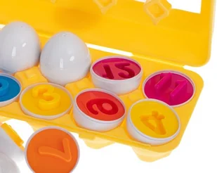 Puzzle klocki jajka 12 szt wytłaczanka Montessori liczby i kolory KX5964 - Układanki dla dzieci - miniaturka - grafika 7