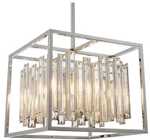 Endon Wisząca LAMPA glamour ACADIA 81930 Endon kwadratowa OPRAWA metalowa klatka ZWIS z kryształkami chrom przezroczysta 81930 - Lampy sufitowe - miniaturka - grafika 2