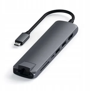 SATECHI SATECHI Slim Multi-port with Ethernet Adapter Space Gray | MacBook ST-UCSMA3M - Części i akcesoria do laptopów - miniaturka - grafika 2