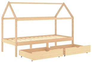 VidaXL Lumarko Łóżko dziecięce z szufladami, lite drewno sosnowe, 90x200 cm! 322138 VidaXL - Łóżka dla dzieci i młodzieży - miniaturka - grafika 5