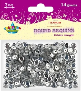 Titanum Cekiny okrągłe metaliczne średnicy 7mm 14g SREBRNE CRAFT-FUN CM6S 260075 6935 - Dekoratorstwo - miniaturka - grafika 2