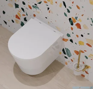 Omnires Modern Project szczotka do Wc wisząca złoto szczotkowane MP60620GLB - Wieszaki łazienkowe - miniaturka - grafika 3