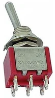 Podzespoły elektroniczne - Velleman Przełącznik dźwigniowy VERTICAL TOGGLE SWITCH DPDT ON-OFF-(ON) - PCB TYPE 8012BC - miniaturka - grafika 1