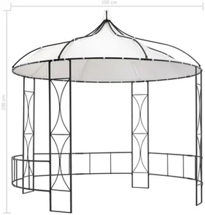 vidaXL Altana, 300 x 290 cm, biała, okrągła - Altany ogrodowe - miniaturka - grafika 6