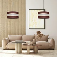 Lampy sufitowe - Euluna Lampa wisząca Helen tekstylna brązowo-złota  40cm - miniaturka - grafika 1
