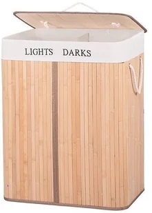 Bambusowy kosz na pranie 100 L z pokrywą organizer HA0032 - Kosze na bieliznę - miniaturka - grafika 2