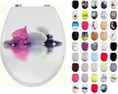 Deski sedesowe - MSV 140761 bornéo deska sedesowa WC, MDF/ze stali nierdzewnej, nadruk wykonany na 3  stron, 42,5 x 36,5 x 1,6 cm, biały 140761 - miniaturka - grafika 1