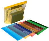 Koszulki na dokumenty - Snopake Electra Zippa Bag worek Zipper A4 + 5 sztuki przezroczysty/sortowane kolorystycznie 15299 - miniaturka - grafika 1