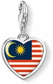 Flagi i akcesoria - THOMAS SABO Thomas Sabo serce Malezja flaga Charm zawieszka srebrna czerwona/niebieska/żółta/biała emaliowana 1185-603-7 - miniaturka - grafika 1