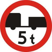Wyposażenie miejsc publicznych - Znak drogowy zakazu  B-7 podający masę przyczepy - miniaturka - grafika 1