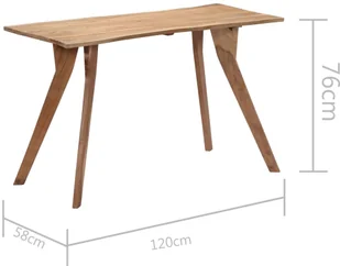 vidaXL Stół jadalniany, 120 x 58 x 76 cm, lite drewno akacjowe - Stoły - miniaturka - grafika 6