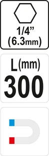 Yato UCHWYT DO BITÓW 1/4 x 300MM YT-04684 ZYSKAJ RABAT 30 ZŁ YT-04684 - Wkręty - miniaturka - grafika 4