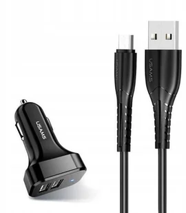 Usams Ład. sam. 2xUSB C13 2,1A microUSB czarny - Ładowarki do telefonów - miniaturka - grafika 2
