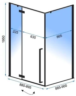Rea Fargo Czarny Mat 90x90 Prawa K6318 - Kabiny prysznicowe - miniaturka - grafika 5