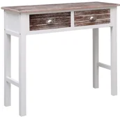Konsole i sekretarzyki - vidaXL Stolik konsola, brązowy, 90 x 30 x 77 cm, drewniany - miniaturka - grafika 1