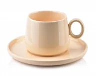 Filiżanki - AFFEKDESIGN AFFEKDESIGN ALISA FILIŻANKA ZE SPODKIEM 270 ML BEŻOWY PORCELANA HTD6337 12 - miniaturka - grafika 1