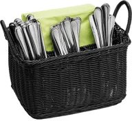 Akcesoria gastronomiczne - APS Koszyk prostokątny na sztućce 260x180x150 mm, czarny | Economic 40182 - miniaturka - grafika 1