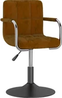 Krzesła - vidaXL Krzesło stołowe brązowe obite aksamitem 335358 - miniaturka - grafika 1