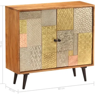 vidaXL vidaXL Szafka z litego drewna akacjowego, 80x30x75 cm - Szafki do salonu - miniaturka - grafika 12