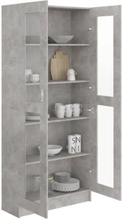 VidaXL Witryna, szarość betonu, 82,5x30,5x185,5 cm, płyta wiórowa 802772 VidaXL - Witryny - miniaturka - grafika 4