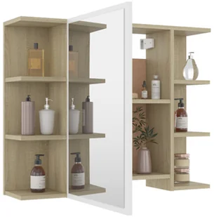 vidaXL 4-częściowy zestaw mebli łazienkowych, biel i dąb sonoma, płyta vidaXL - Meble łazienkowe - miniaturka - grafika 6