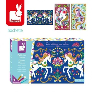 Janod Zestaw kreatywny Magiczny brokat Jednorożce 7+ J07883 - Zabawki kreatywne - miniaturka - grafika 2