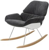 Fotele - MeblujDom Fotel bujany NINO Szary ciemny BAY-HE492-10.C.SZARY - miniaturka - grafika 1