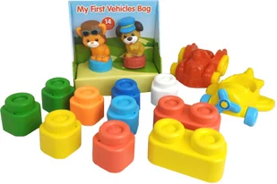 Clementoni Pojazdy - Miękkie klocki Clemmy dla chłopca + torba 8005125172351 - Klocki - miniaturka - grafika 2