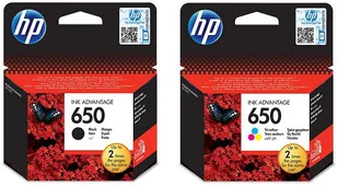HP Tusz do drukarki 650 czarny + kolorowy (zestaw) CZ101AE+CZ102AE - Tusze oryginalne HP Tusz do drukarki 650 czarny + kolorowy (zestaw) CZ101AE+CZ102AE - Tusze oryginalne - miniaturka - grafika 1