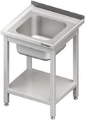 Stoły gastronomiczne - Stalgast Stół ze zlewem jednokomorowym z półką 600x600x850 mm 980686060 - miniaturka - grafika 1