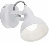 Lampy sufitowe - Briloner Leuchten lampa ścienna, reflektor ścienny z obrotowym i obrotowym punktem w stylu retro/vintage, oprawa: E14, maks. 40 W, metal, wymiary: 15,6 x 10 cm, kolor: biały, 15,6 x 10 x 15,6 cm 2049-016 - miniaturka - grafika 1