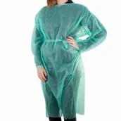 Kosmetyczne akcesoria jednorazowe - Allepaznokcie Fartuch ochronny jednorazowy przedni wiązany z flizeliny zielony 1 szt - miniaturka - grafika 1