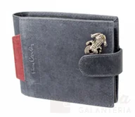 Portfele - Pierre Cardin Portfel Męski Skórzany Skóra Licowa Duży Poziomy Z Zapinką Dwa Skrzydełka 324A - miniaturka - grafika 1