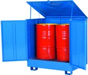 Pozostałe wyposażenie warsztatu - intra.se Swedmach Wanna Wychwytowa Metalowa W Pełni Zabudowana Na 2 Beczki Stojące 150 L. - 450 L. 2 Beczki Stal Lakierowana Niebieski 95 Cm X 135 Cm X 135 Cm - miniaturka - grafika 1