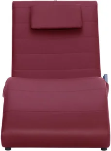 vidaXL Szezlong masujący z poduszką, czerwone wino, sztuczna skóra - Szezlongi - miniaturka - grafika 4