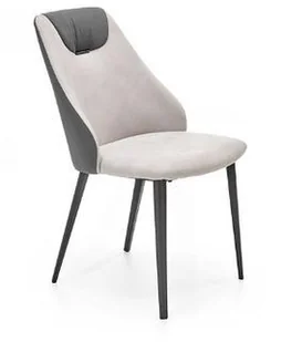 Krzesło do jadalni szare K470 na czarnych nogach - Krzesła - miniaturka - grafika 2