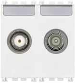 Inne akcesoria elektryczne - Gniazdo TV-RD-SAT przelotowe, 2 wyjścia,10 dB, białe, 2M 19302.10.B - miniaturka - grafika 1