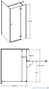 Besco Pixa  120x90 lewa PPL-129-195C - Kabiny prysznicowe - miniaturka - grafika 2