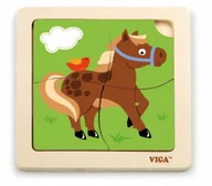 Układanki dla dzieci - Viga 51312 Puzzle na podkładce - Konik - miniaturka - grafika 1