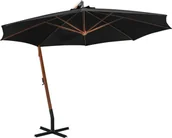 Parasole ogrodowe - vidaXL Parasol ogrodowy wiszący na jodłowym słupku czarny 3,5x2,9 m 313772 - miniaturka - grafika 1