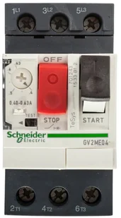 Schneider GV2ME04 Wyłącznik silnikowy magn.- termiczny 0,40-0,63A - Wyłączniki światła i elektryczne - miniaturka - grafika 3