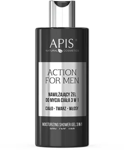Apis Professional Nawilżający żel do mycia ciała 3w1 dla mężczyzn Apis Action For Men 300 ml apispro-6082 - Żele pod prysznic dla mężczyzn - miniaturka - grafika 2
